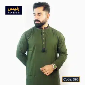 Soft Cotton Olive Panjabi