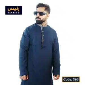 Micro Stich Cotton Glassy Blue Panjabi